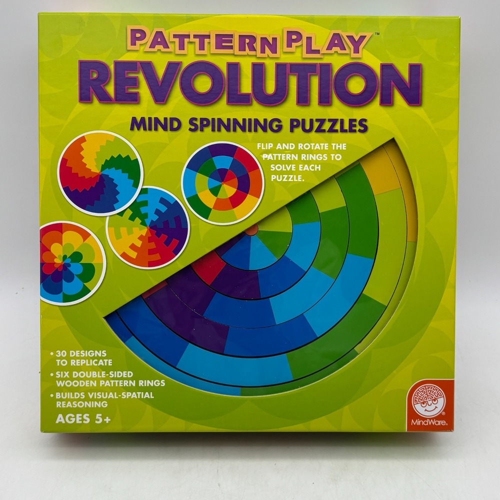 Pattern Play Revolution COMPLETE Mindware 2015 Wooden Colors Shapes Puzzles